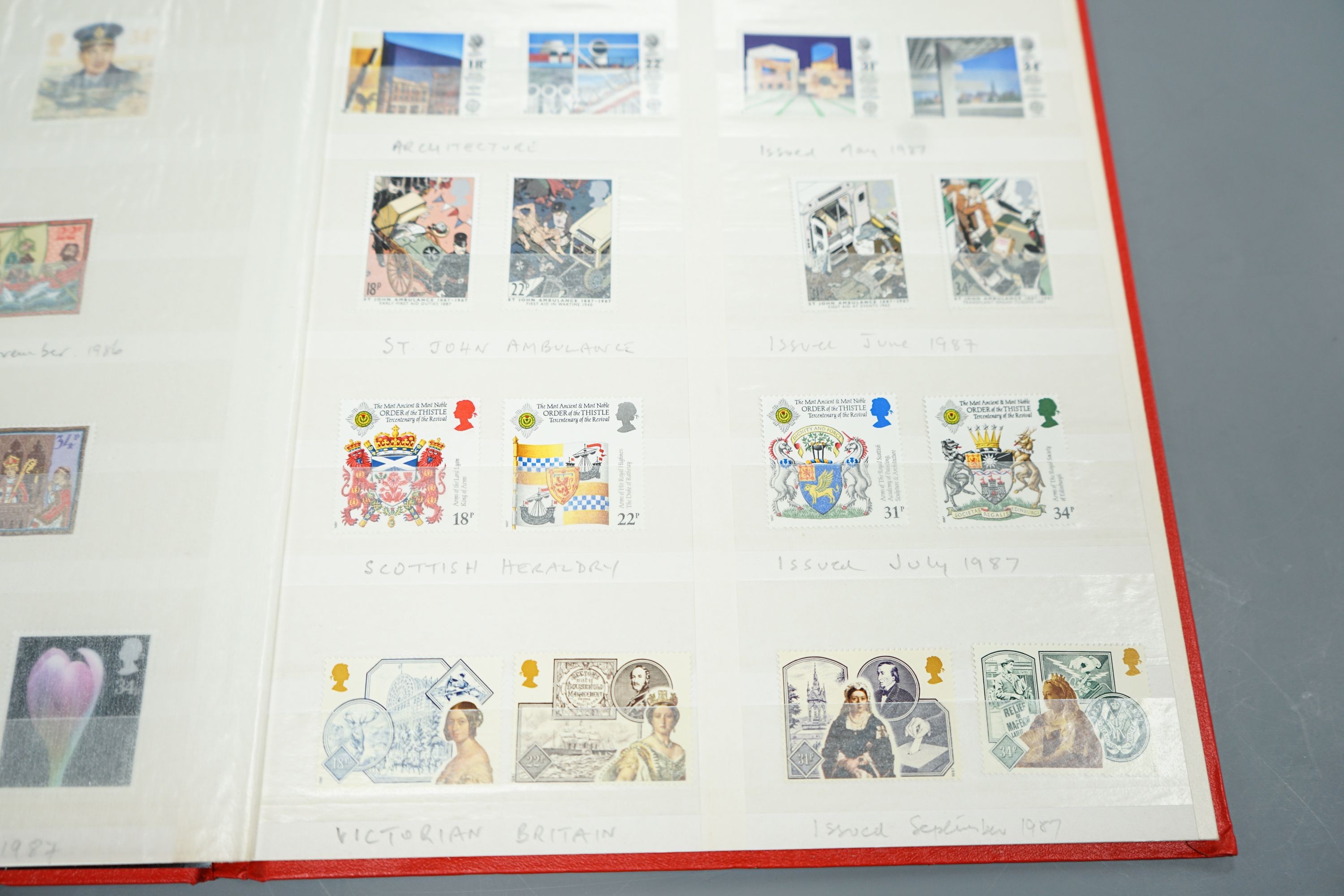 A blue album of George V mounted mint British Commonwealth stamps, one other album and two stock books (4)